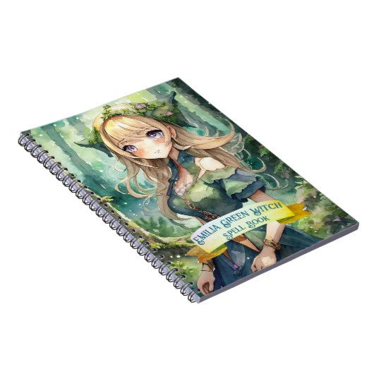 Tiener GROENE Heksenspreuken Boek Grimoire Notitieboek (Rechterzijde)