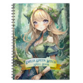 Tiener GROENE Heksenspreuken Boek Grimoire Notitieboek (Voorkant)