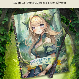 Tiener GROENE Heksenspreuken Boek Grimoire Notitieboek