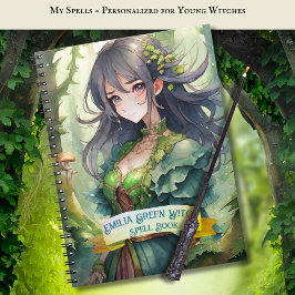 Tiener GROENE Heksenspreuken Boek Grimoire Notitieboek