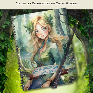 Tiener GROENE Heksenspreuken Boek Grimoire Notitieboek