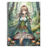 Tiener GROENE Hekserij Spreukenboek Grimoire Notitieboek (Voorkant)