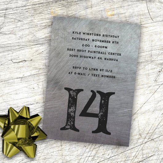 Tiener Grunge Metal Big Age Uitnodiging