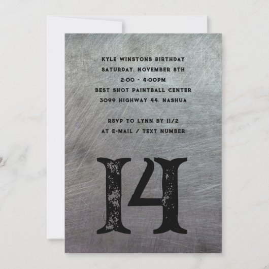 Tiener Grunge Metal Big Age Uitnodiging (Voorkant)