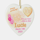 Tiener Hart 13e Verjaardag Meisje Dochter Roze Keramisch Ornament (Rechts)