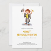 Tiener Illustratie High School Graduation Party Kaart (Voorkant)