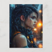 Tiener in de regen briefkaart (Voorkant)