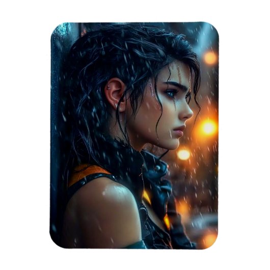 Tiener in de regen magneet (Verticaal)