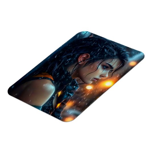 Tiener in de regen magneet (Linkerzijde)