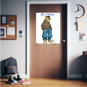 Tiener jongen "mijn kamer!" plezier poster