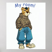 Tiener jongen "mijn kamer!" plezier poster (Voorkant)