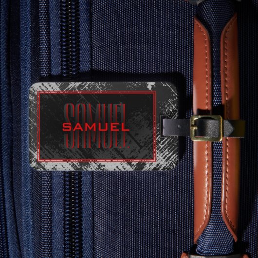 Tiener Jongen Monogram Naam Bagagelabel (Voorkant Insitu 4)