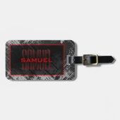 Tiener Jongen Monogram Naam Bagagelabel (Voorkant horizontaal)