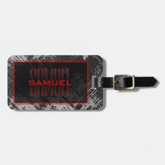 Tiener Jongen Monogram Naam Bagagelabel (Voorkant horizontaal)