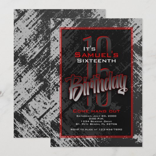 Tiener jongen verjaardag kaart (Voorkant / Achterkant)