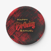 Tiener jongen verjaardag papieren bordje (Voorkant)