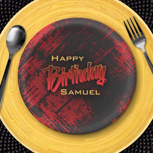 Tiener jongen verjaardag papieren bordje