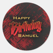 Tiener jongen verjaardag ronde sticker (Voorkant)