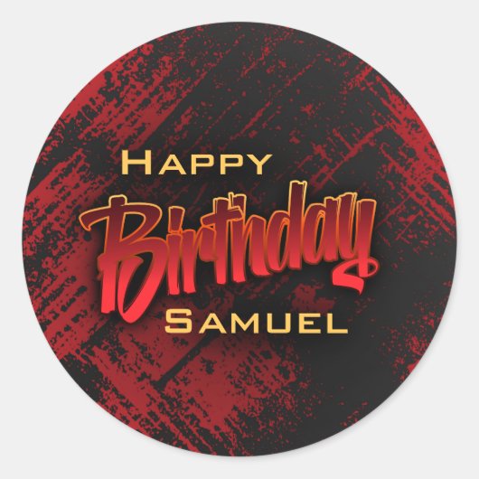 Tiener jongen verjaardag ronde sticker (Voorkant)