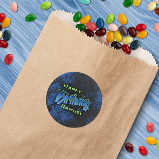 Tiener jongen verjaardag ronde sticker