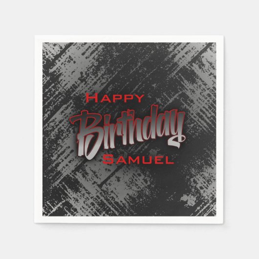 Tiener jongen verjaardag servet (Voorkant)