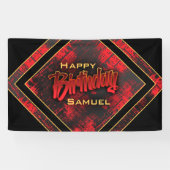 Tiener jongen verjaardag spandoek (Horizontaal)