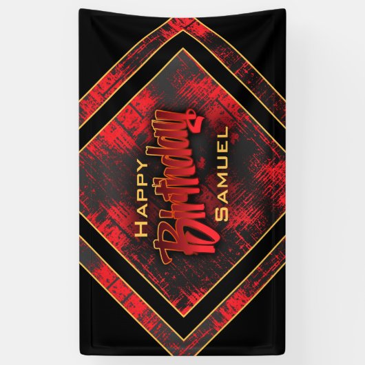 Tiener jongen verjaardag spandoek (Verticaal)