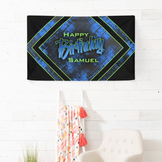 Tiener jongen verjaardag spandoek (Insitu)