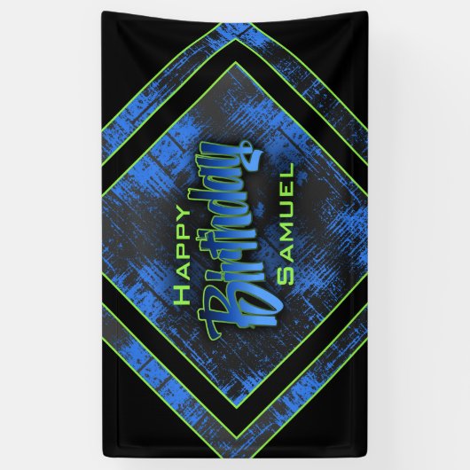 Tiener jongen verjaardag spandoek (Verticaal)