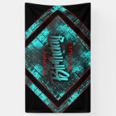 Tiener jongen verjaardag spandoek (Verticaal)