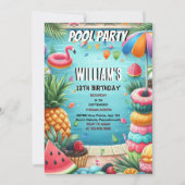 tiener jongen water blauw Cool zwembad Party 13e v Kaart (Voorkant)