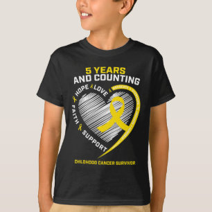 Tiener Jongens Meisjes Kinder 5 Jaar Goud Kinderti T-shirt