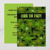 Tiener Jongens Verjaardag Camo Stars Party Kaart (Voorkant / Achterkant)