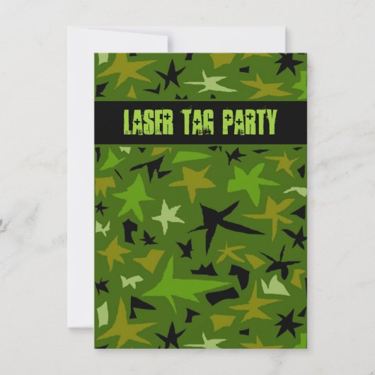 Tiener Jongens Verjaardag Camo Stars Party Kaart (Voorkant)