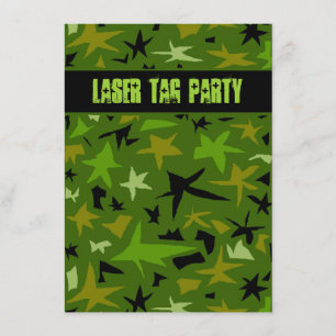 Tiener Jongens Verjaardag Camo Stars Party Kaart