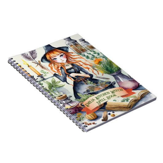 Tiener KEUKEN Heks spreuken Boek Grimoire Notitieboek (Rechterzijde)