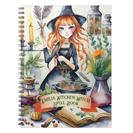 Tiener KEUKEN Heks spreuken Boek Grimoire Notitieboek (Voorkant)