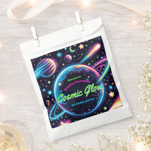 Tiener kosmische gloed ruimte thema verjaardagsfee bedankzakje