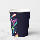 Tiener kosmische gloed ruimte thema verjaardagsfee papieren bekers (Links)