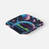 Tiener kosmische gloed ruimte thema verjaardagsfee papieren bordje (Gebogen)