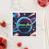 Tiener kosmische gloed ruimte thema verjaardagsfee servet (Insitu)
