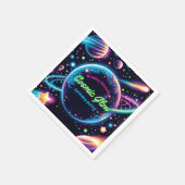 Tiener kosmische gloed ruimte thema verjaardagsfee servet (Hoek)