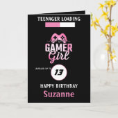 tiener laden gamer meisje nivelleerd omhoog kaart (Gele Bloem)