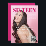 Tiener Magazine Hoesje QR Code Sweet Zestien Verja Kaart<br><div class="desc">Tiener Magazine Hoesje QR Code Sweet Zestien Verjaardagsuitnodiging</div>