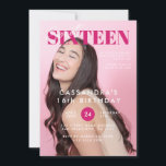 Tiener Magazine Hoesje Sweet Sixteen Verjaardag Kaart<br><div class="desc">Tiener Magazine Hoesje Sweet Sixteen Verjaardagsuitnodiging</div>