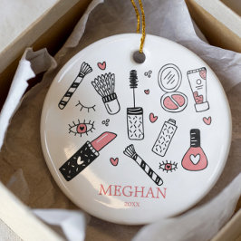 Tiener make-up kerst ornament