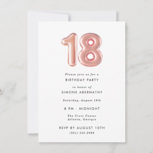 Tiener Meisje 18e Verjaardag Party Foto Kaart (Achterkant)