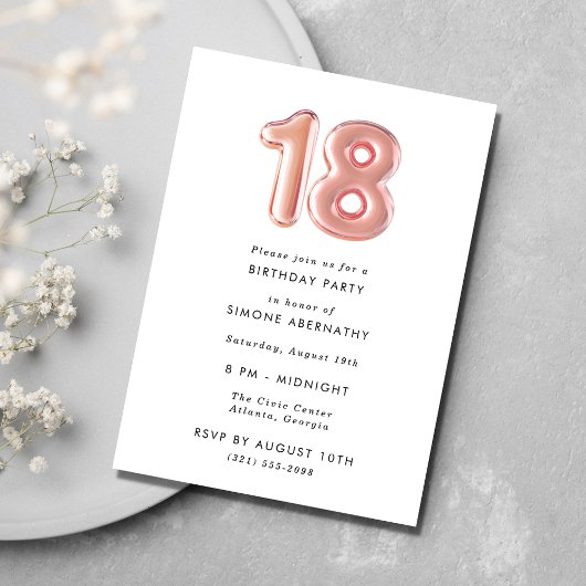 Tiener Meisje 18e Verjaardag Party Foto Kaart