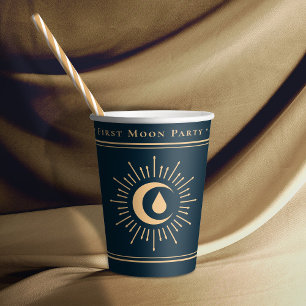 Tiener Meisje Celestial Blauw Eerste Maan Periode  Papieren Bekers