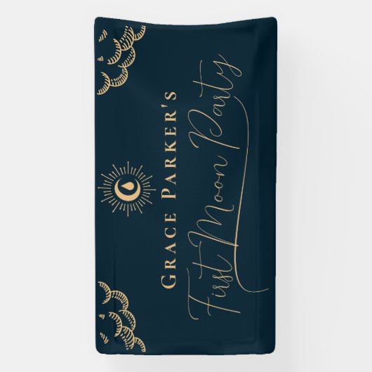 Tiener Meisje Celestial Blauw Eerste Maan Periode  Spandoek (Verticaal)